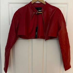 Fashion Nova Bold Red Leather Jacket